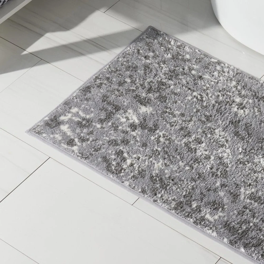 Leopard Print Bath Rug by Sofia Vergara, Gray